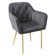 Load image into Gallery viewer, Kitchen Dining Chair Living Room Velvet Armchair Metal Legs Soft Padded Seat
