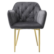 Load image into Gallery viewer, Kitchen Dining Chair Living Room Velvet Armchair Metal Legs Soft Padded Seat