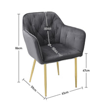 Load image into Gallery viewer, Kitchen Dining Chair Living Room Velvet Armchair Metal Legs Soft Padded Seat