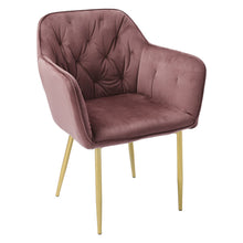 Load image into Gallery viewer, Kitchen Dining Chair Living Room Velvet Armchair Metal Legs Soft Padded Seat