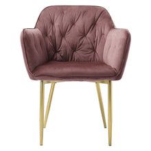 Load image into Gallery viewer, Kitchen Dining Chair Living Room Velvet Armchair Metal Legs Soft Padded Seat