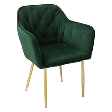 Load image into Gallery viewer, Kitchen Dining Chair Living Room Velvet Armchair Metal Legs Soft Padded Seat