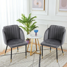 Load image into Gallery viewer, 2x Velvet Dining Chairs Kitchen Dining Room Restaurant Office Chair Metal Legs