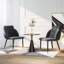 Load image into Gallery viewer, 2x Velvet Dining Chairs Kitchen Dining Room Restaurant Office Chair Metal Legs