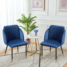Load image into Gallery viewer, 2x Velvet Dining Chairs Kitchen Dining Room Restaurant Office Chair Metal Legs