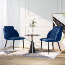 Load image into Gallery viewer, 2x Velvet Dining Chairs Kitchen Dining Room Restaurant Office Chair Metal Legs