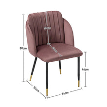 Load image into Gallery viewer, 2x Velvet Dining Chairs Kitchen Dining Room Restaurant Office Chair Metal Legs