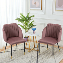 Load image into Gallery viewer, 2x Velvet Dining Chairs Kitchen Dining Room Restaurant Office Chair Metal Legs