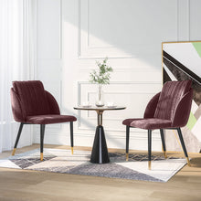 Load image into Gallery viewer, 2x Velvet Dining Chairs Kitchen Dining Room Restaurant Office Chair Metal Legs