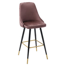 Load image into Gallery viewer, 2x Velvet Bar Stools Kitchen Breakfast Pub Chairs High Counter Stool Restaurant