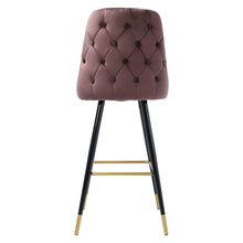 Load image into Gallery viewer, 2x Velvet Bar Stools Kitchen Breakfast Pub Chairs High Counter Stool Restaurant