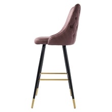 Load image into Gallery viewer, 2x Velvet Bar Stools Kitchen Breakfast Pub Chairs High Counter Stool Restaurant
