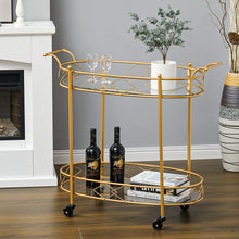 Load image into Gallery viewer, Bar Cart old Mirror Drinks Kitchen Trolley on Lockable Wheels