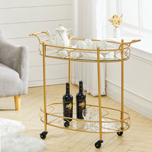 Load image into Gallery viewer, Bar Cart old Mirror Drinks Kitchen Trolley on Lockable Wheels