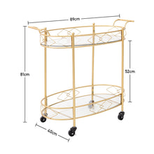 Load image into Gallery viewer, Bar Cart old Mirror Drinks Kitchen Trolley on Lockable Wheels