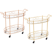 Load image into Gallery viewer, Bar Cart old Mirror Drinks Kitchen Trolley on Lockable Wheels