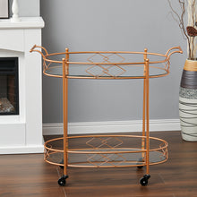 Load image into Gallery viewer, Bar Cart old Mirror Drinks Kitchen Trolley on Lockable Wheels