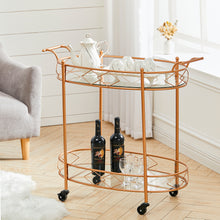 Load image into Gallery viewer, Bar Cart old Mirror Drinks Kitchen Trolley on Lockable Wheels