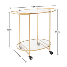 Load image into Gallery viewer, Kitchen Trolley Bar Cart Serving Drinks Cart Gold/Silver