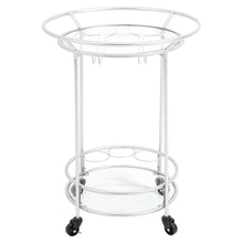 Load image into Gallery viewer, Silver Mirror Drinks Kitchen Trolley Serving Bar Cart on Lockable Wheels