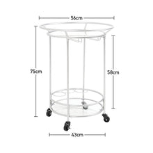 Load image into Gallery viewer, Silver Mirror Drinks Kitchen Trolley Serving Bar Cart on Lockable Wheels