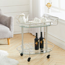 Load image into Gallery viewer, Kitchen Trolley Bar Cart Serving Drinks Trolley with Wheels Silver
