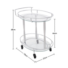 Load image into Gallery viewer, Kitchen Trolley Bar Cart Serving Drinks Trolley with Wheels Silver