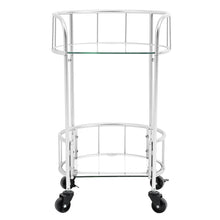 Load image into Gallery viewer, Bar Cart Kitchen Drinks Trolley 2 Tier Round Gold/Silver
