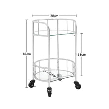 Load image into Gallery viewer, Bar Cart Kitchen Drinks Trolley 2 Tier Round Gold/Silver