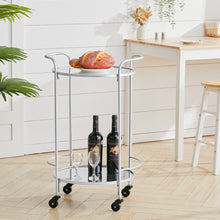 Load image into Gallery viewer, Bar Cart Storage Trolley Rolling Cart Drinks with 2 Shelves