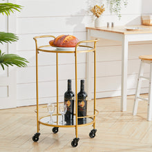 Load image into Gallery viewer, Bar Cart Storage Trolley Rolling Cart Drinks with 2 Shelves