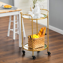 Load image into Gallery viewer, Bar Cart Storage Trolley Rolling Cart Drinks with 2 Shelves
