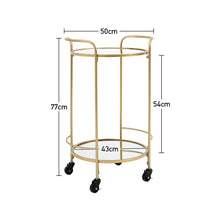Load image into Gallery viewer, Bar Cart Storage Trolley Rolling Cart Drinks with 2 Shelves