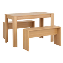 Load image into Gallery viewer, Wooden Kitchen Furniture 6 Seater Dinning Table 2 Chair Bench Set Living Room