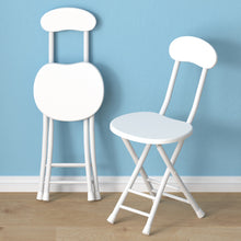 Load image into Gallery viewer, Small Dining Chair Foldable Wood Metal Kitchen Dinner Seat Space Saving