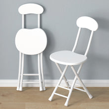 Load image into Gallery viewer, Small Dining Chair Foldable Wood Metal Kitchen Dinner Seat Space Saving