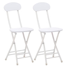 Load image into Gallery viewer, Small Dining Chair Foldable Wood Metal Kitchen Dinner Seat Space Saving