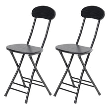 Load image into Gallery viewer, Small Dining Chair Foldable Wood Metal Kitchen Dinner Seat Space Saving