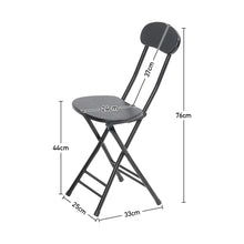 Load image into Gallery viewer, Small Dining Chair Foldable Wood Metal Kitchen Dinner Seat Space Saving