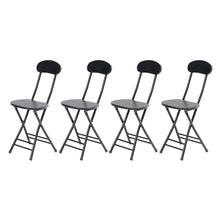 Load image into Gallery viewer, Small Dining Chair Foldable Wood Metal Kitchen Dinner Seat Space Saving