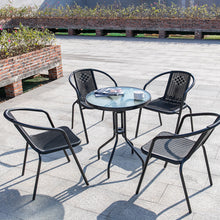 Load image into Gallery viewer, Outdoor Metal Coffee Dining Set, Black