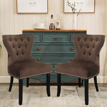 Load image into Gallery viewer, Copy of Set of 2 Buttoned Velvet Dining Chairs