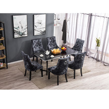 Load image into Gallery viewer, Set of 2 Crushed Velvet Buttoned Dining Chairs