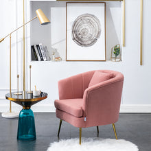 Load image into Gallery viewer, Frosted Velvet Shell Padded Seat Accent Chair, Pink