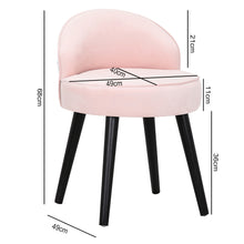 Load image into Gallery viewer, Vintage Velvet Dressing Table Stool with Wooden Legs