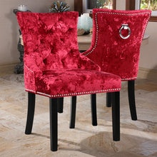 Load image into Gallery viewer, Set of 2 Ice Velvet Dining Chairs, Red