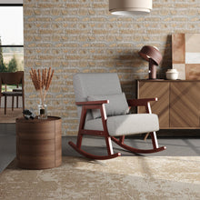 Load image into Gallery viewer, Livingandhome Linen Upholstered Rocking Chair with Pillow