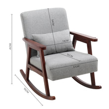Load image into Gallery viewer, Livingandhome Linen Upholstered Rocking Chair with Pillow
