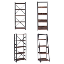 Load image into Gallery viewer, Livingandhome 5-Tiers Industrial Style Retro Open Bookshelf Storage Display Shelving Unit