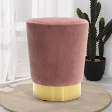 Load image into Gallery viewer, Velvet Round Seat Pouffe Dressing Table Stool